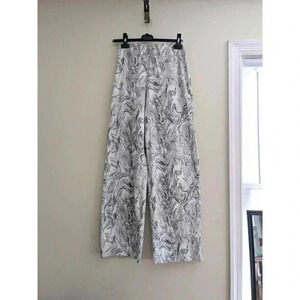 Zara Black and White Marble Print Flare Pants